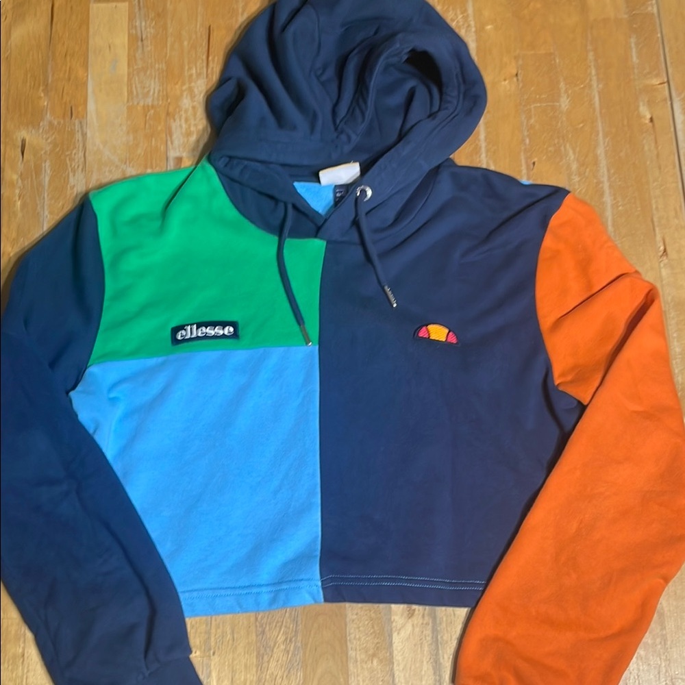 Ellesse color block cropped Hoodie